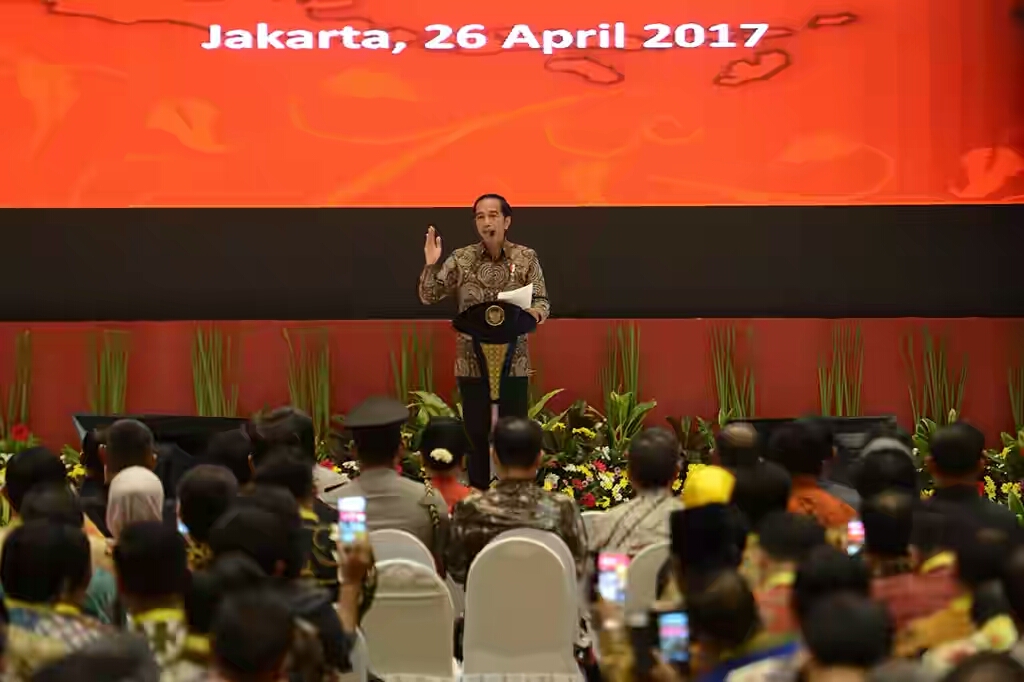 Presiden Joko Widodo (Jokowi) secara resmi membuka Musyawarah Perencanaan Pembangunan Nasional (Musrenbangnas) 2017