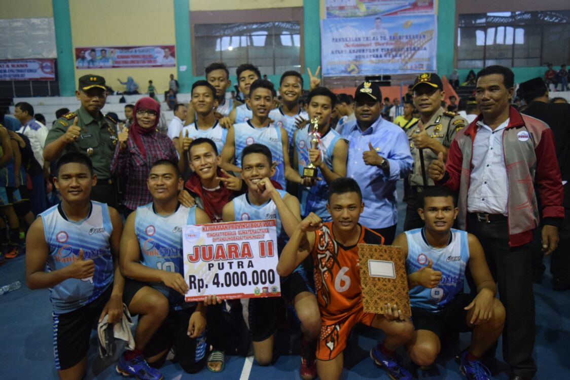 Tim Voli Putra Tanjungbalai Juara II dalam Kejuaraan Bola Voli Propinsi Tingkat Remaja Sumatera Utara Tahun 2017